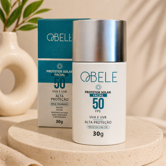 Protetor Solar OBELE FPS 50 – Alta Proteção com Tratamento e Cor Natural